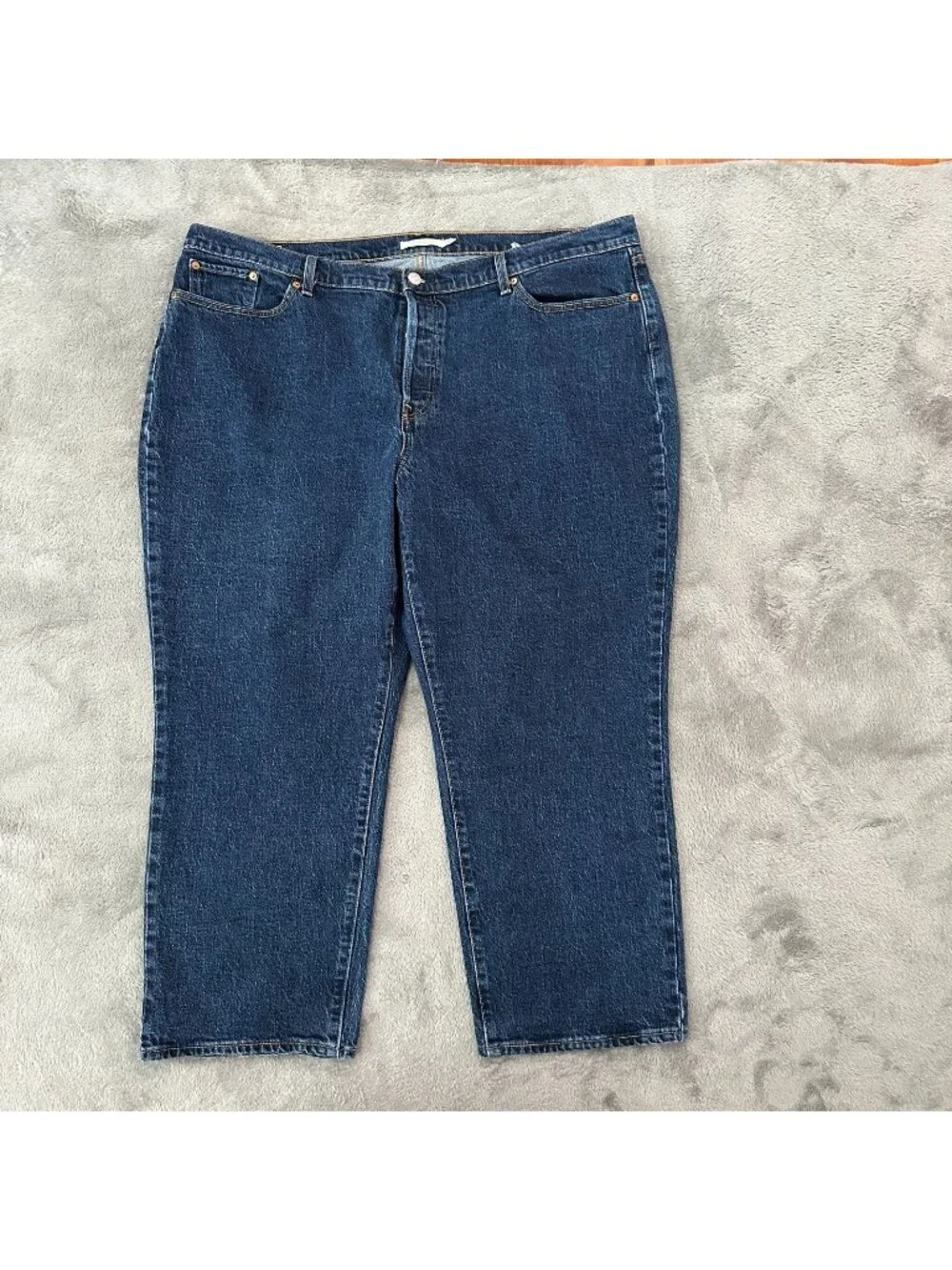 Levis Wedgie Straight Leg Jeans Womens size 22W Dark Wash Button Fly